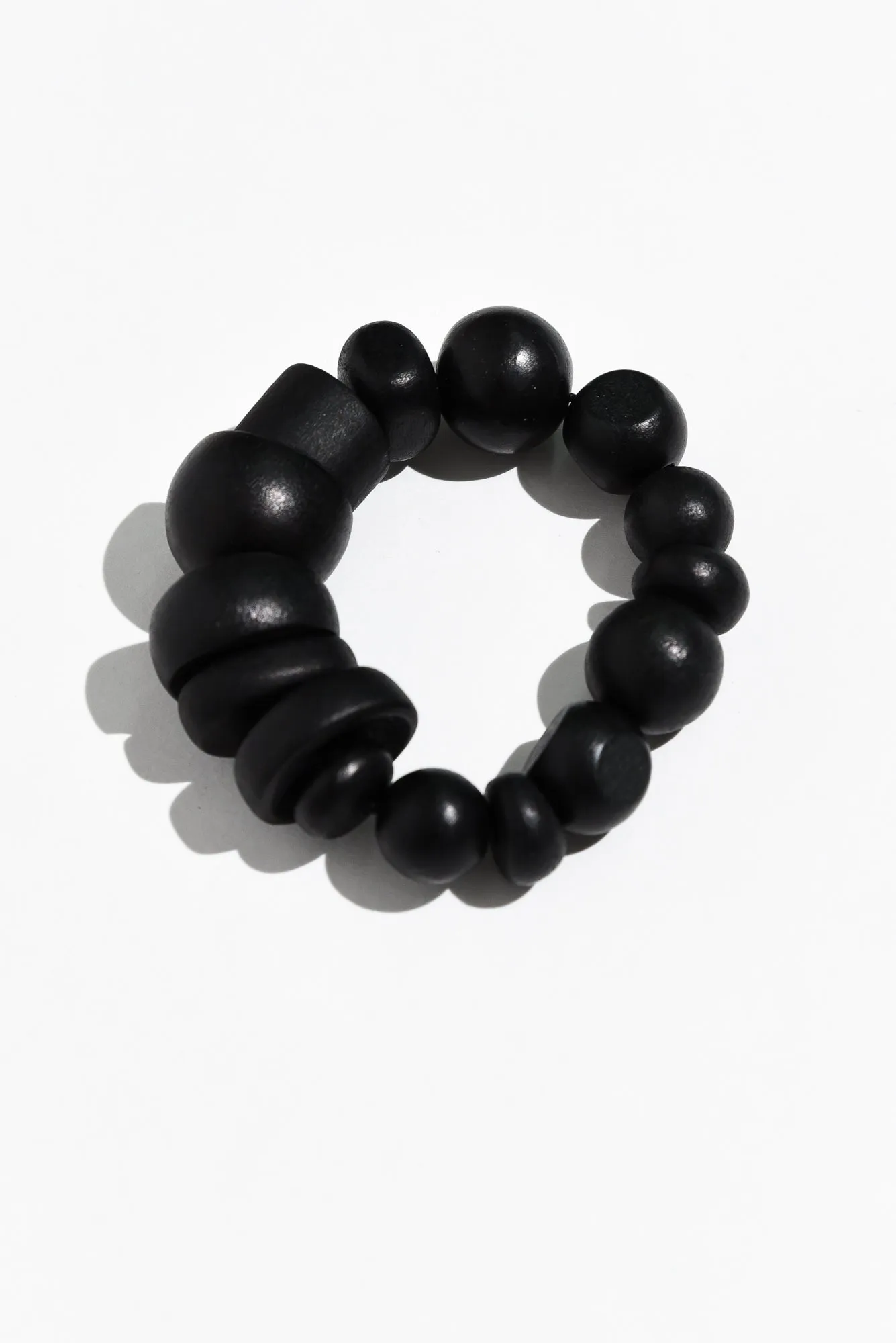 Forster Black Wood Beaded Bracelet