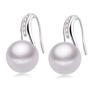 Genuine Natural Pearl earrings,fresh water pearl earrings for women white pearl earrings silver 925 jewelry birthday gift