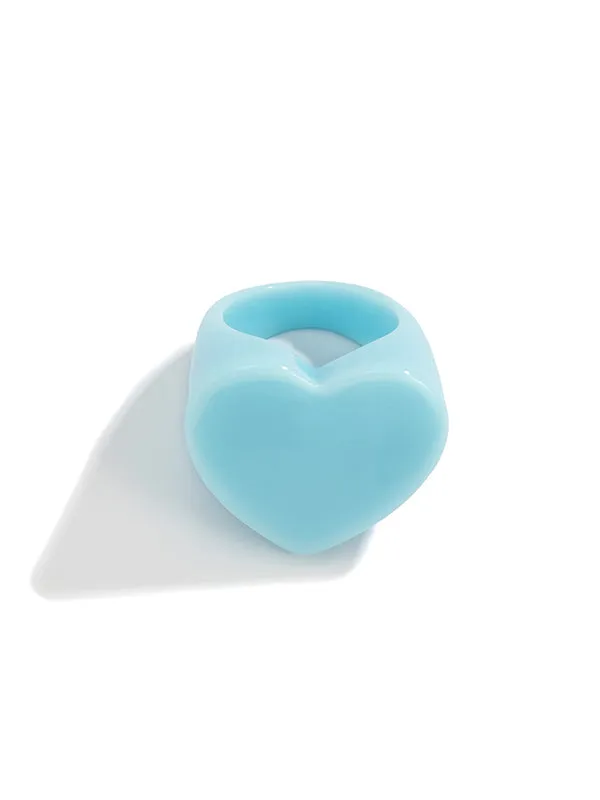 Geometric Heart Shape Solid Color Rings Accessories