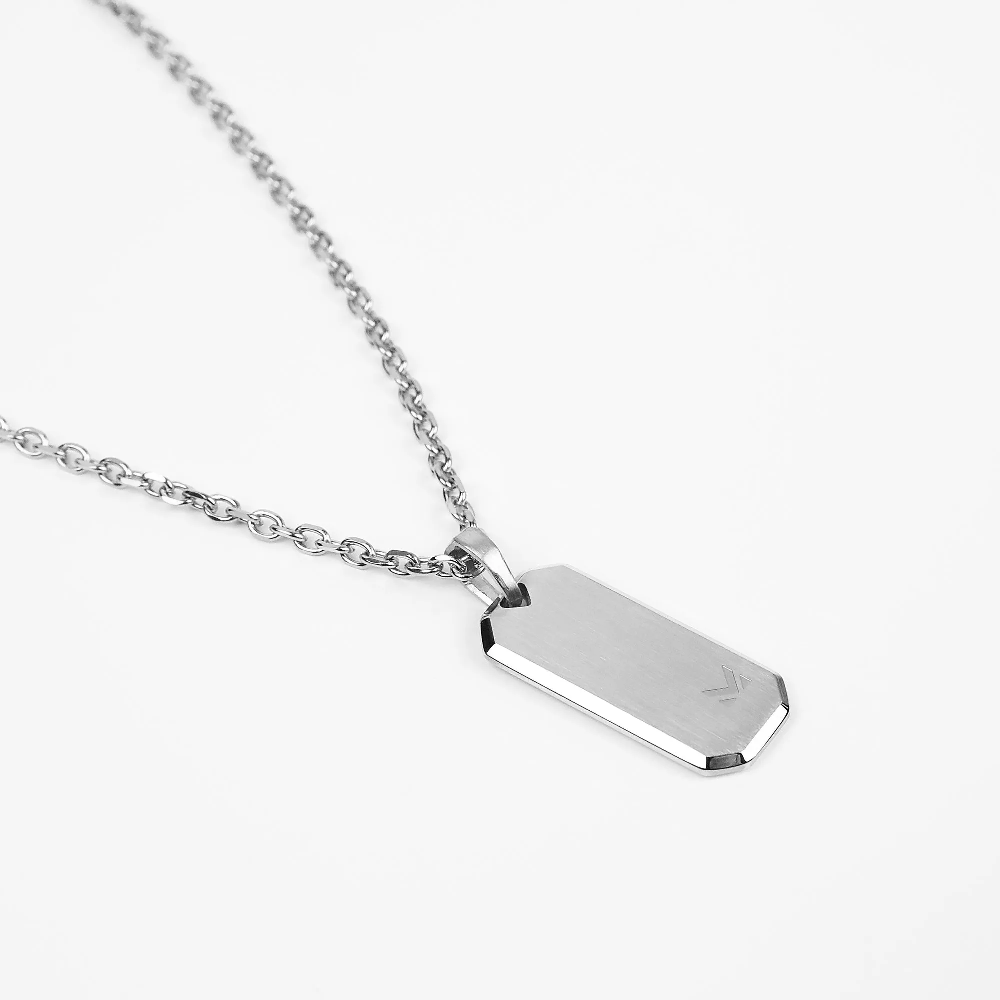 Glyph Tag Necklace - Silver