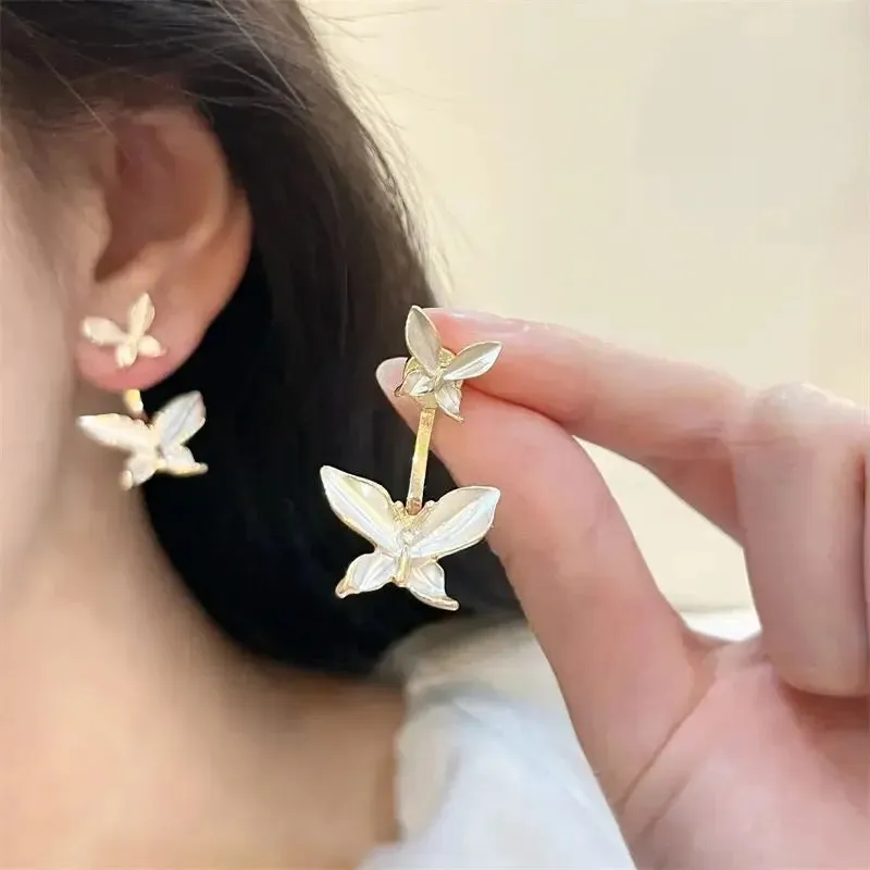 Gold Color Butterfly Retro Simple Shell Ear Bone Stud New Earring