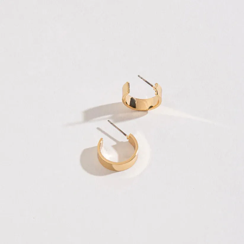 Gold Flat Hoop Earrings