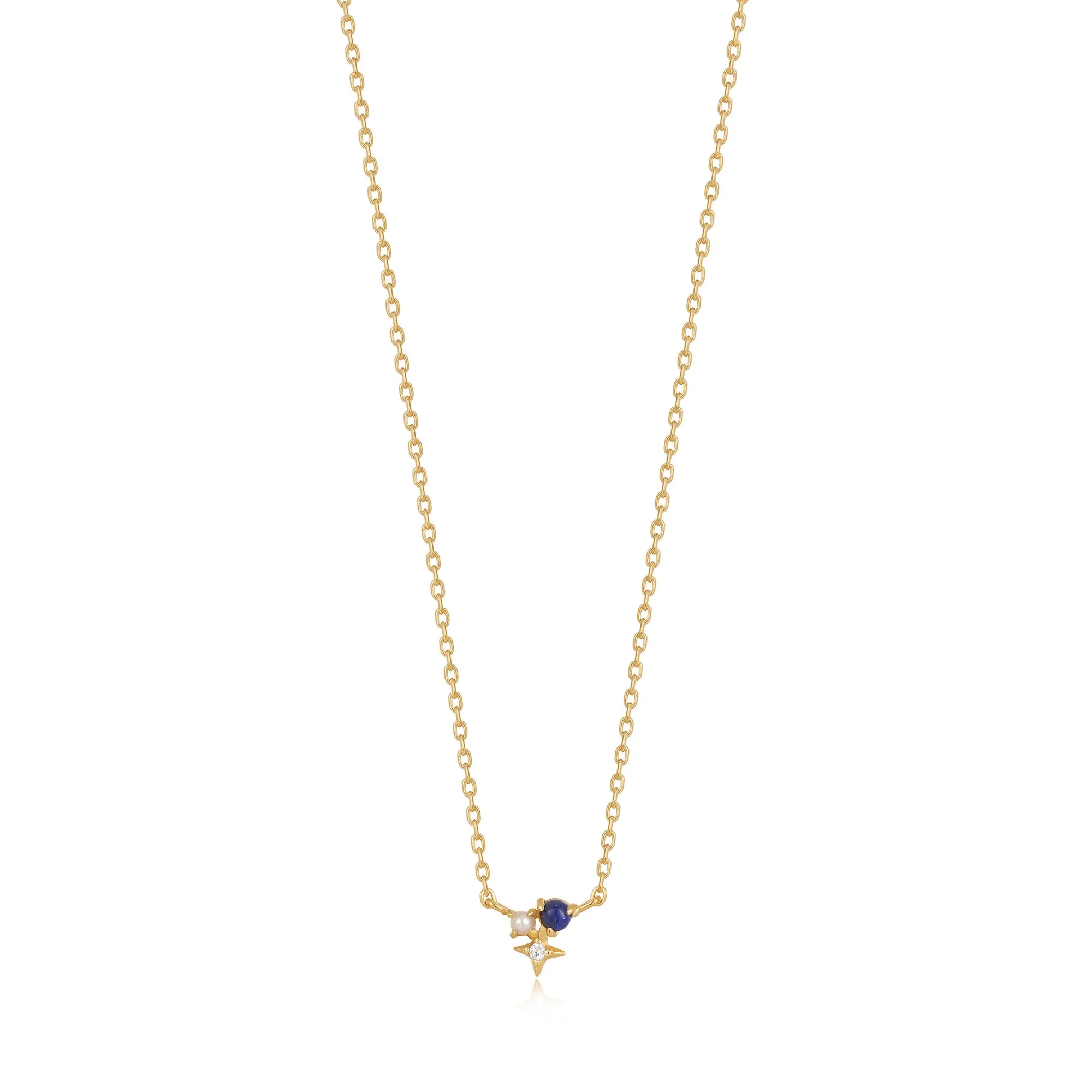 Gold Lapis Star Necklace