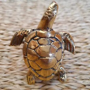 Golden Brass Sea Turtle Napkin Rings