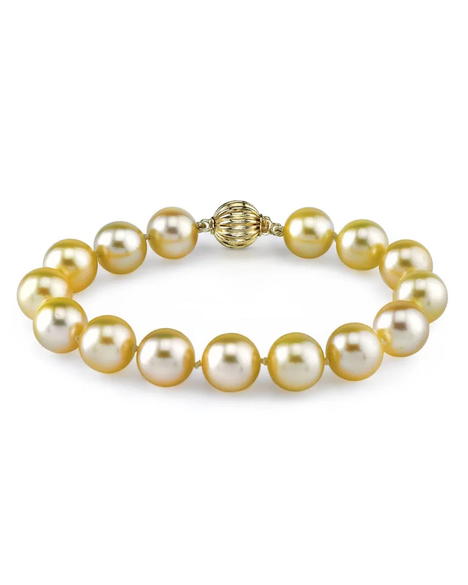 Golden South Sea Pearl Bracelet, 9.0-10.0mm