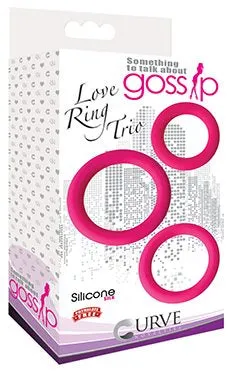 Gossip Love Ring Trio Magenta