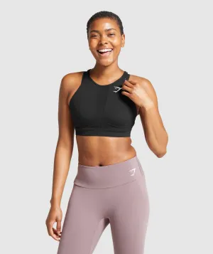 Gymshark Mesh Neckline Training Sports Bra - Black