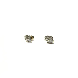 Hamsa Small Diamond Stud Earrings (14K)