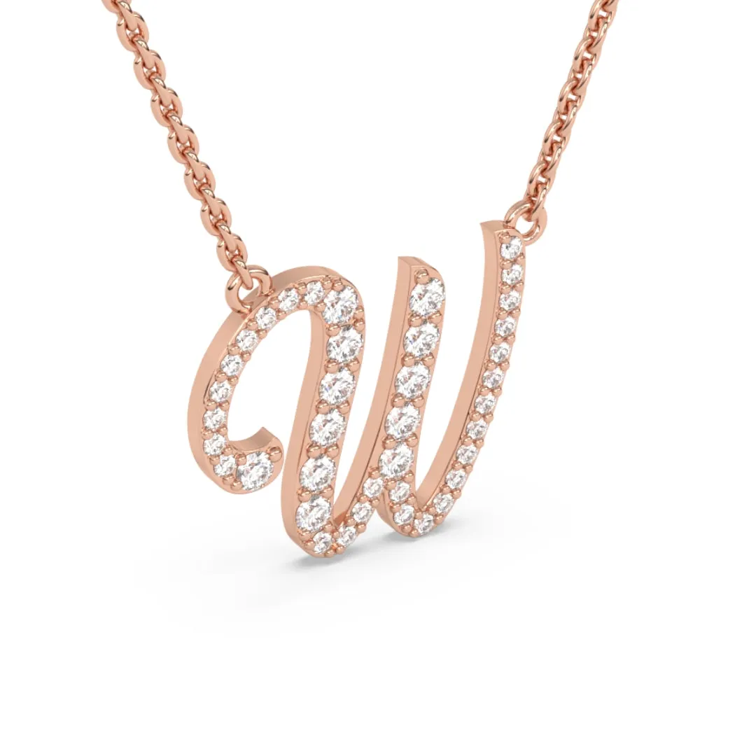 Handwritten Diamond Initial Necklace