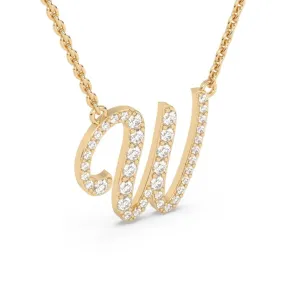 Handwritten Diamond Initial Necklace