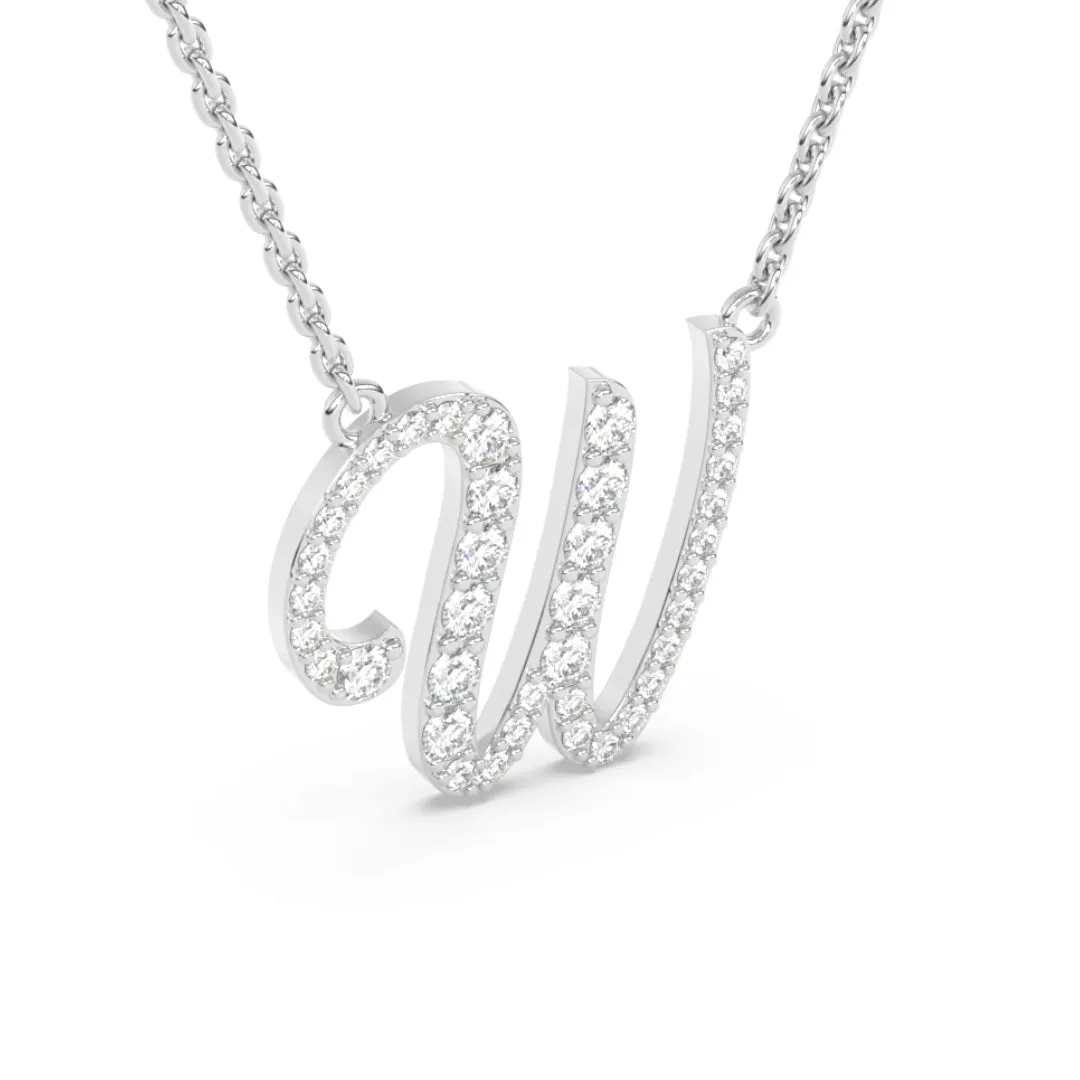 Handwritten Diamond Initial Necklace