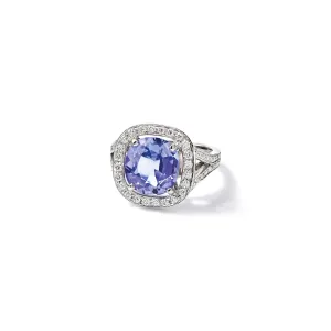 Iola Ring 18ct White Gold - Tanzanite & Diamond