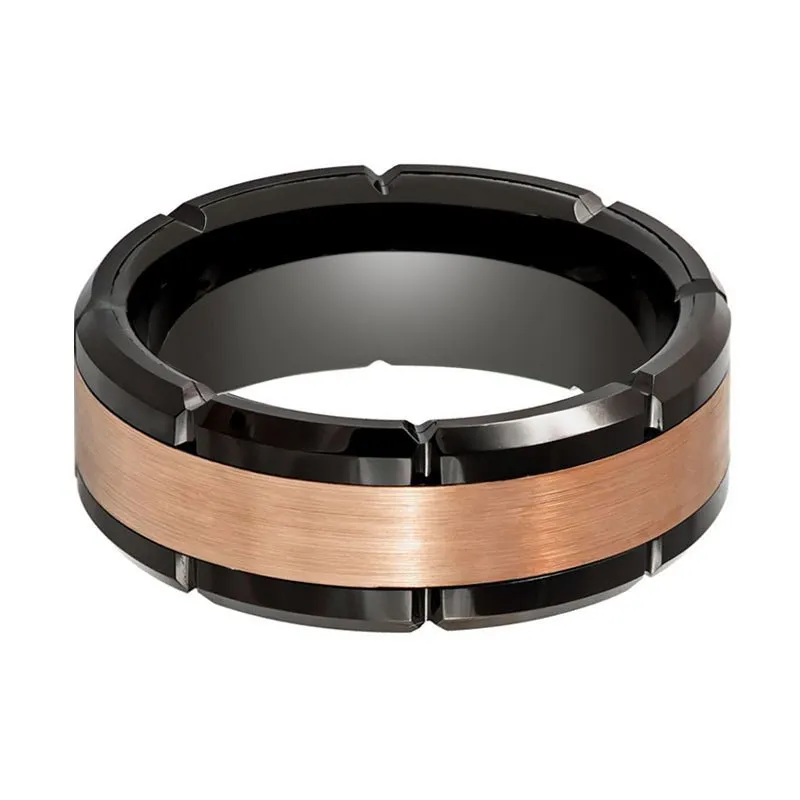 JOLT | Tungsten Ring Rose Gold Center