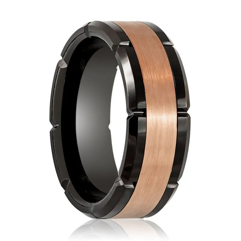 JOLT | Tungsten Ring Rose Gold Center