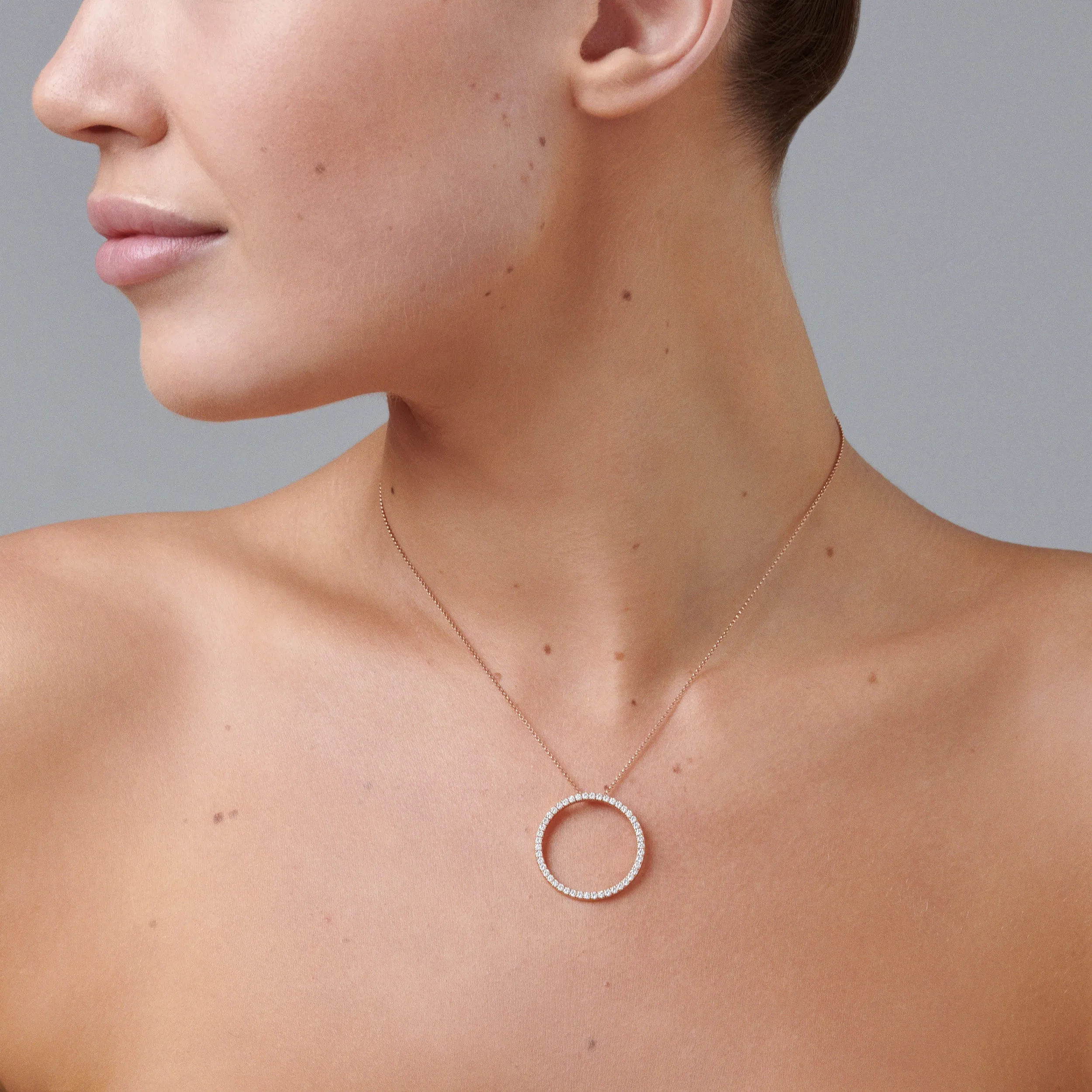 Krisscut Full Moon Pendant | Rose Gold