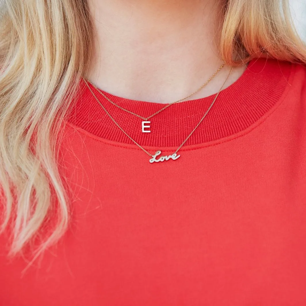 Letter Necklace Gold