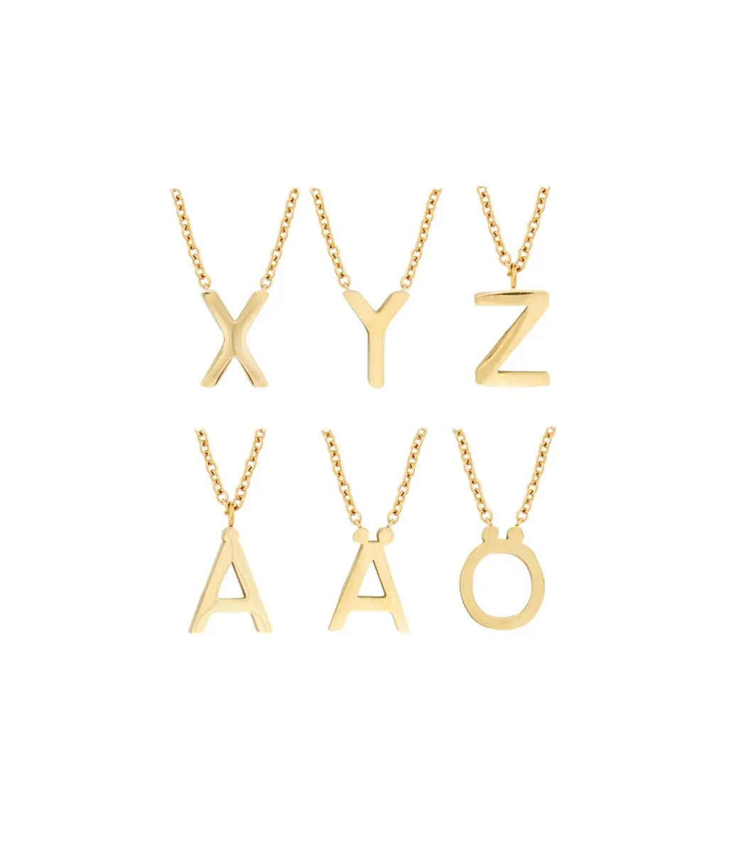 Letter Necklace Gold