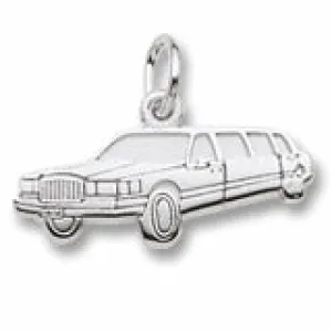 Limousine Charm In 14K White Gold