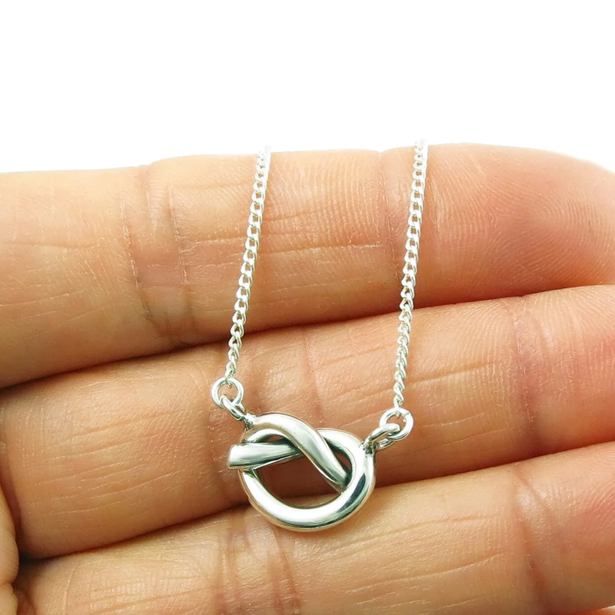 Love Knot 925 Sterling Silver Chain Necklace