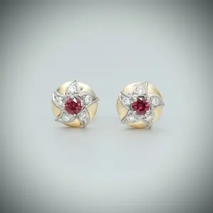 'Lyra' Ruby and Diamond Earrings