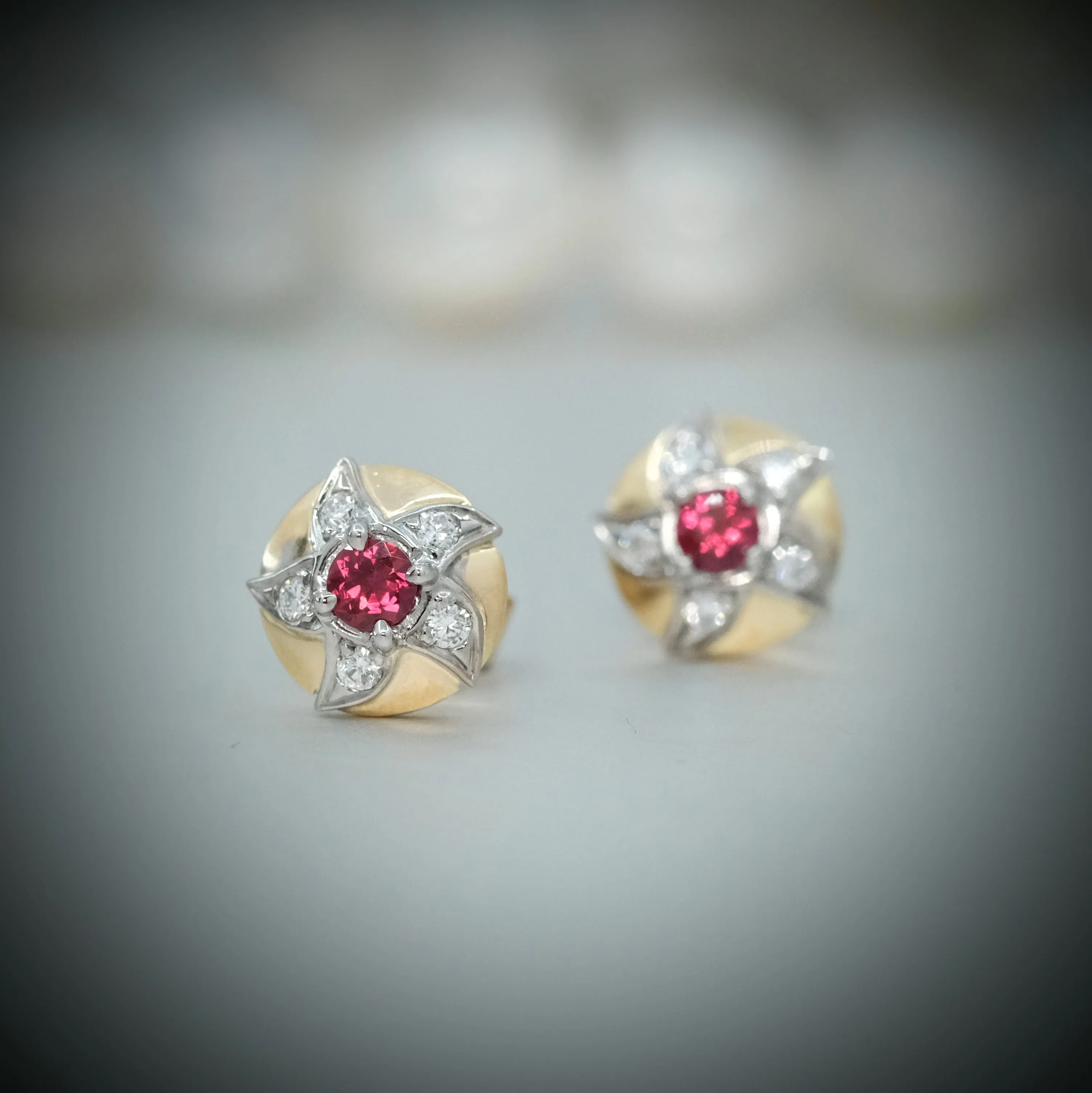 'Lyra' Ruby and Diamond Earrings