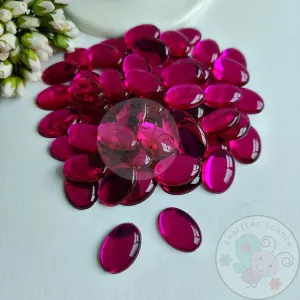 Magenta Kundan Stones Oval (Flat Back)