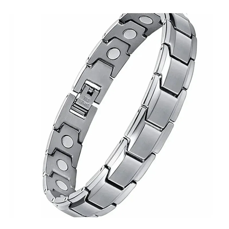 Magnetic Health Carbon Steel Bracelet for Men Carbon Fiber Germanium Magnetic Bangles Health Care Arthritis Pain Relief Jewelry