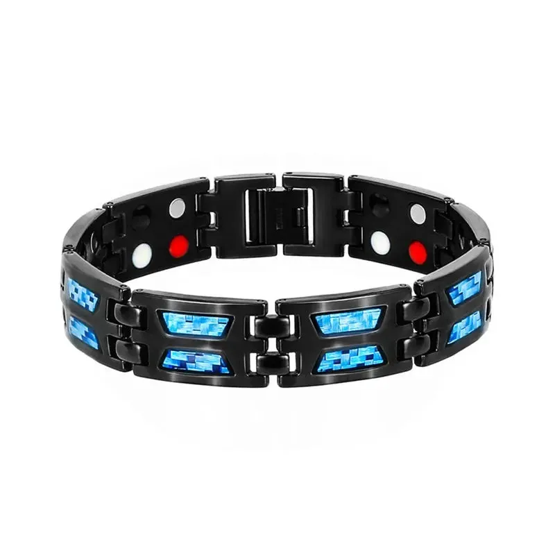 Magnetic Health Carbon Steel Bracelet for Men Carbon Fiber Germanium Magnetic Bangles Health Care Arthritis Pain Relief Jewelry