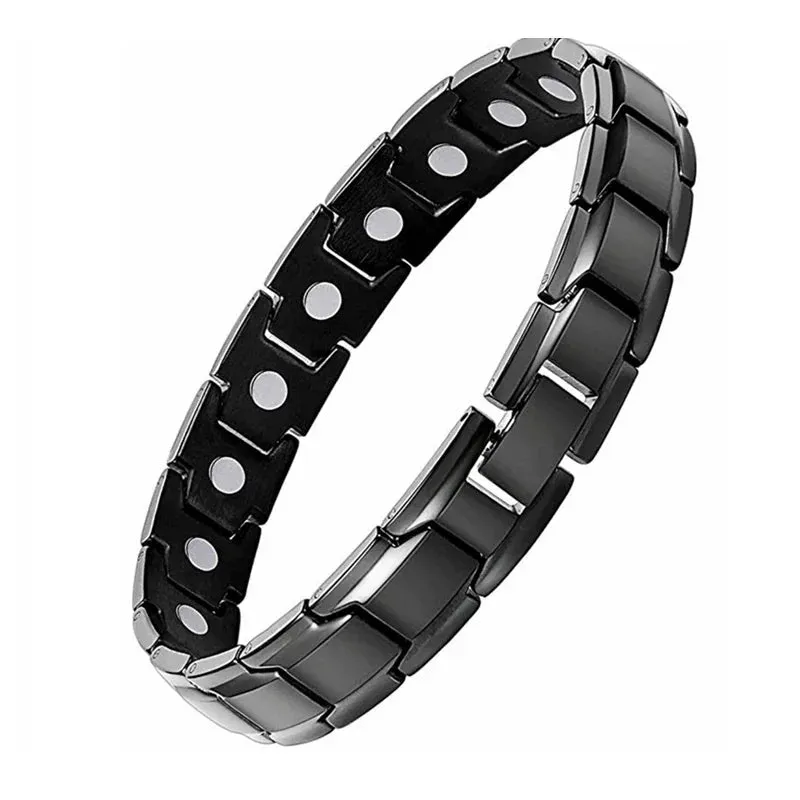 Magnetic Health Carbon Steel Bracelet for Men Carbon Fiber Germanium Magnetic Bangles Health Care Arthritis Pain Relief Jewelry