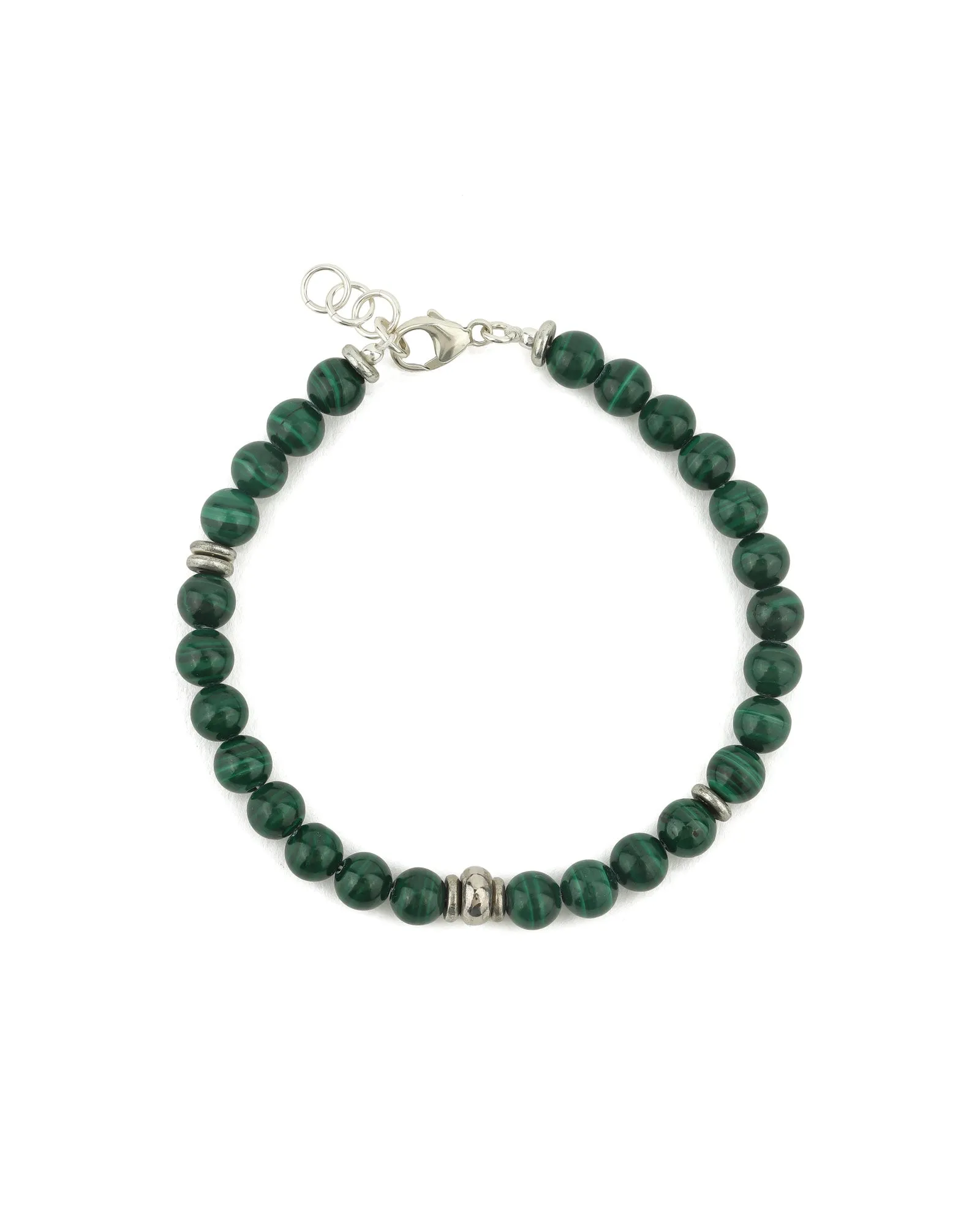 Malachite Stone Disc Bracelet | 6mm