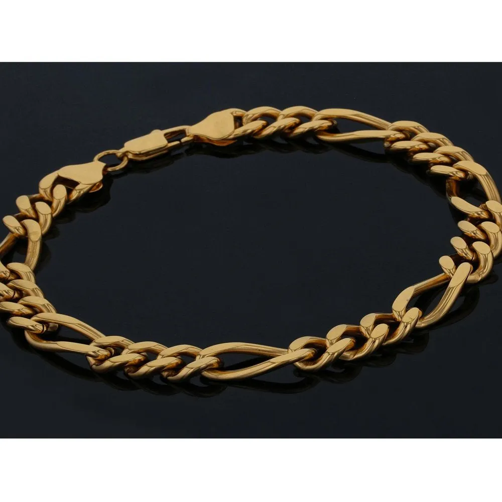 Men's Gold-Tone Stainless Steel Figaro Bracelet 9" - Mens Bracelet