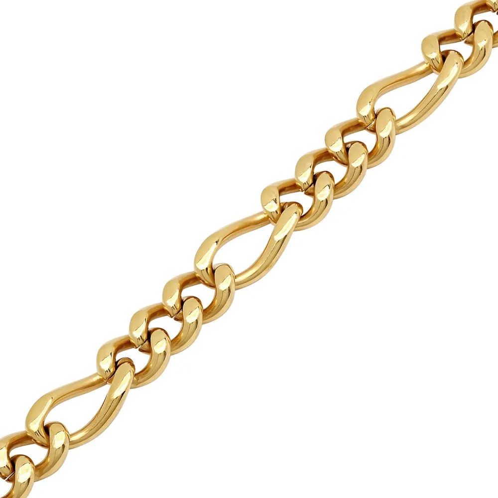 Men's Gold-Tone Stainless Steel Figaro Bracelet 9" - Mens Bracelet