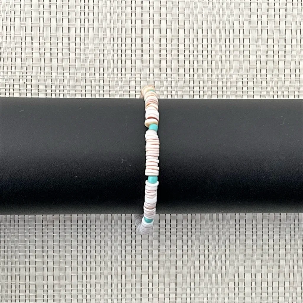 Mens Heishi and Turquoise Beaded Bracelet