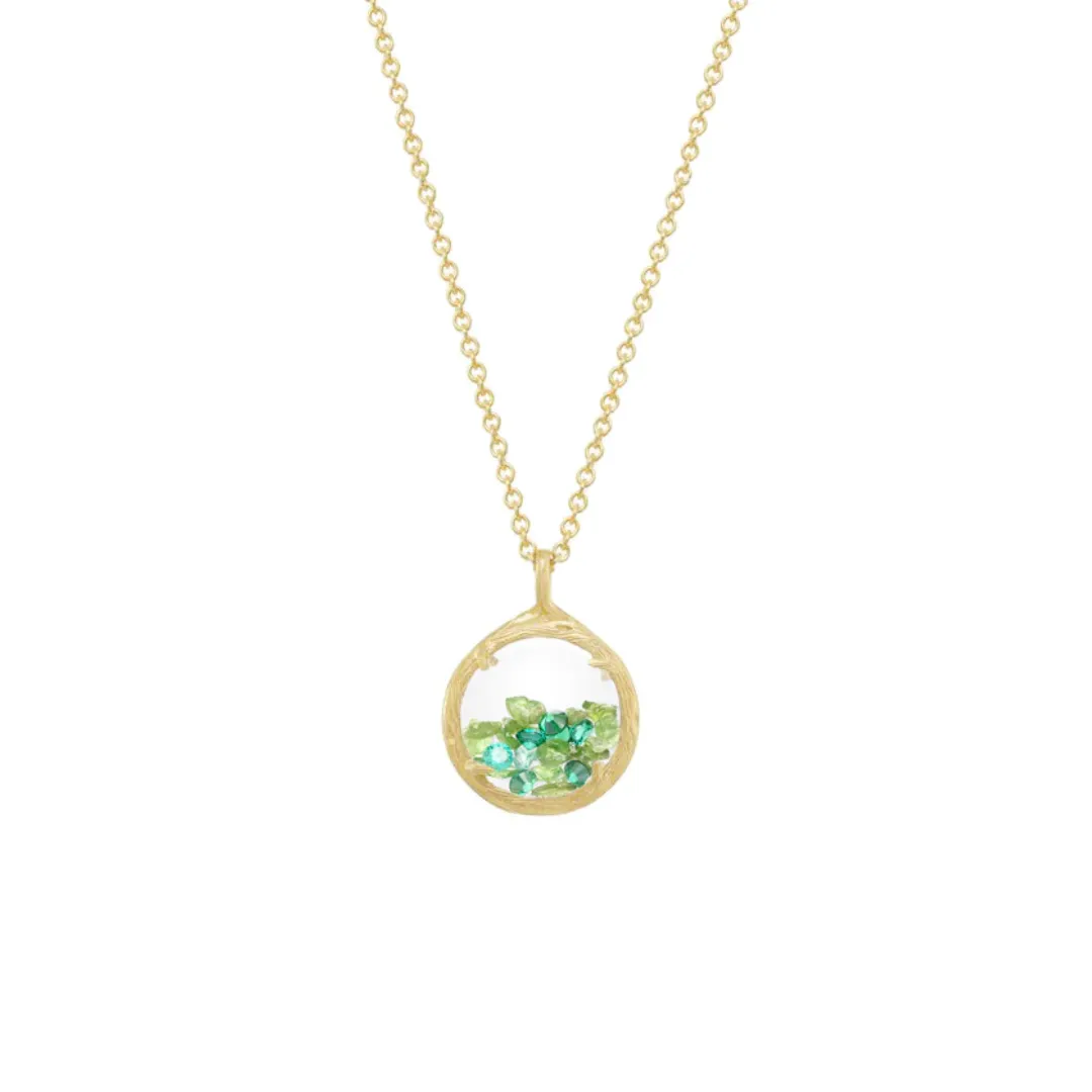 Mini Vermeil Emerald Shaker Necklace