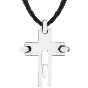 Modern Cross Pendant Necklace Stainless Steel