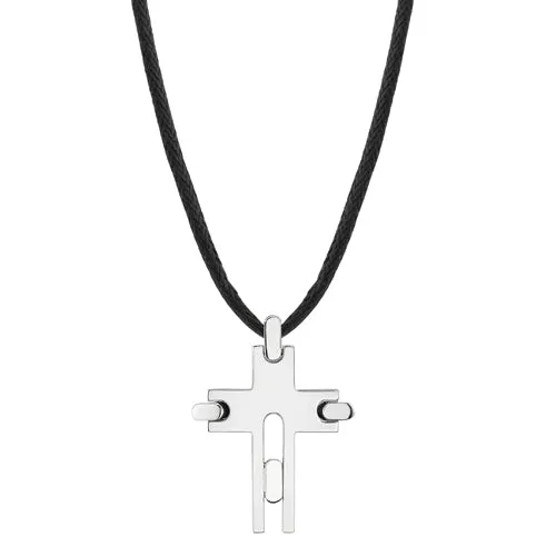 Modern Cross Pendant Necklace Stainless Steel