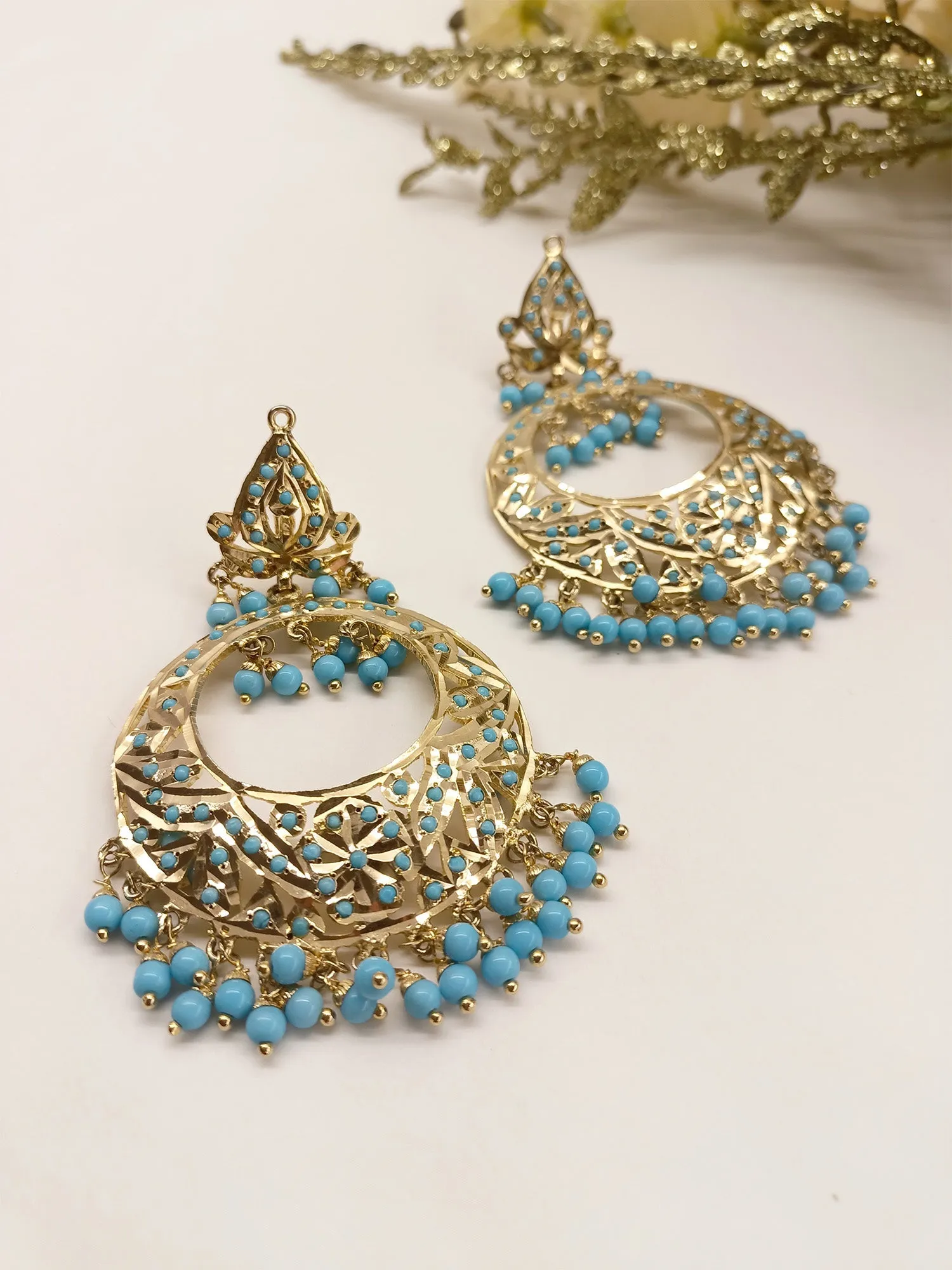 Nabeeha Firozi Jadau Earrings