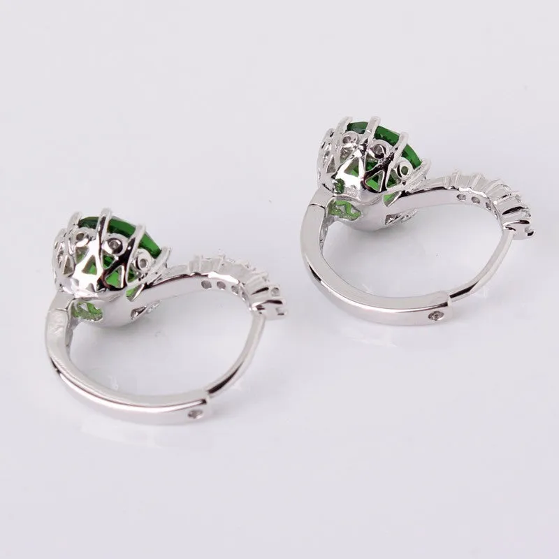 New Women Earrings! Fashion 18k White Gold Plated Lovely Famous Brand Jewelry Hoop Earings for Ladies Party