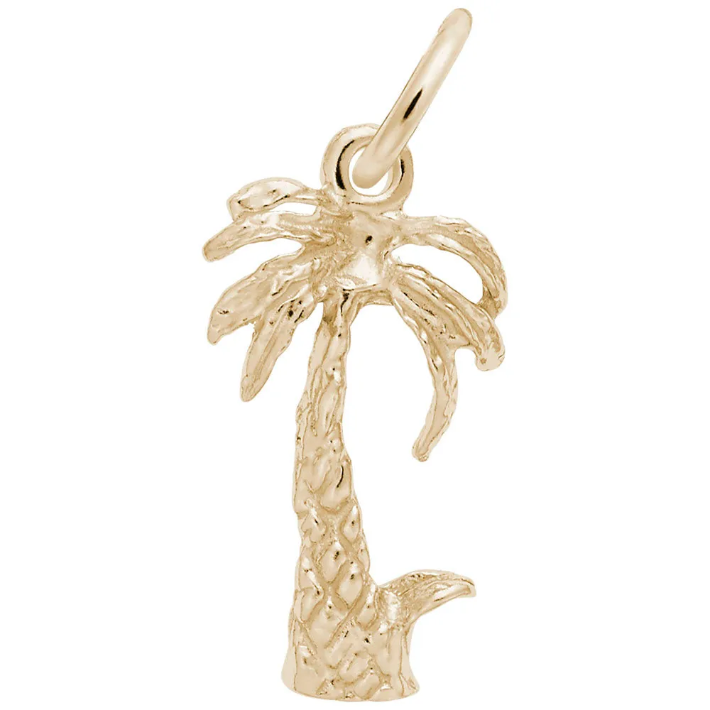 Palm Tree Charm in Yellow Gold Plated