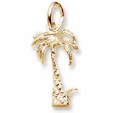 Palm Tree Charm in Yellow Gold Plated