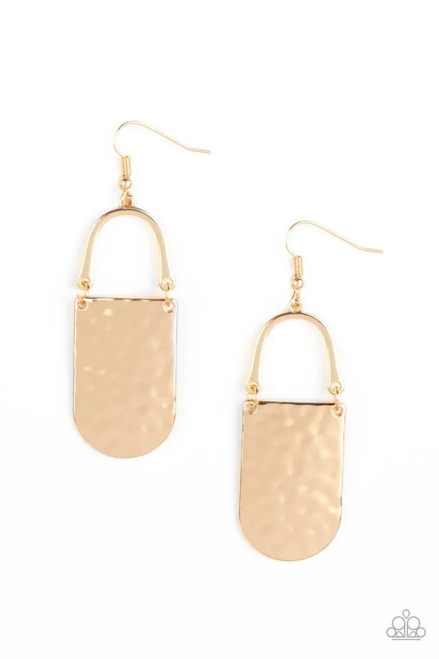 Paparazzi Earring ~ Resort Relic - Gold