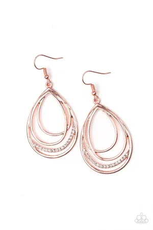 Paparazzi Earring ~ Start Each Day With Sparkle - Copper