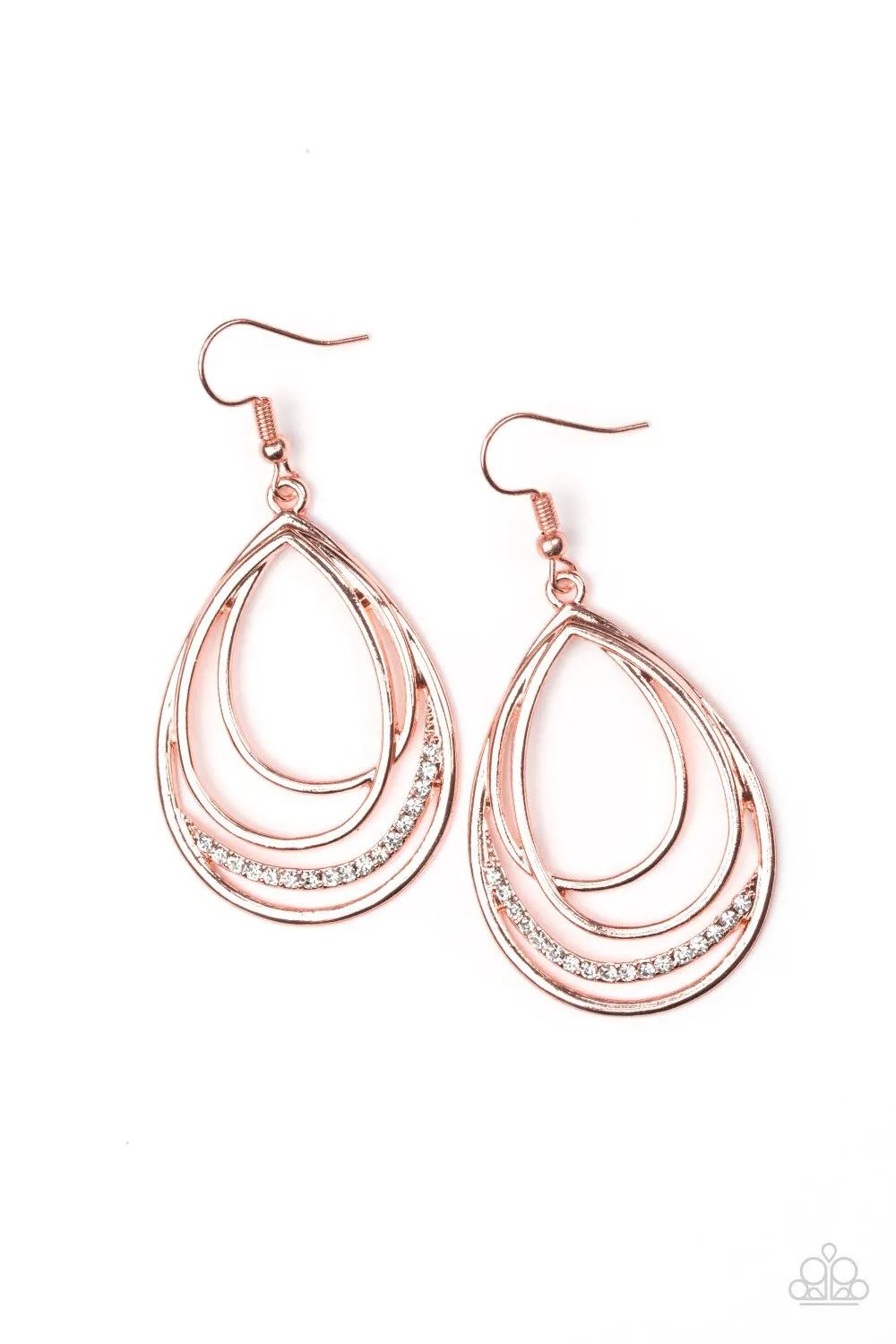 Paparazzi Earring ~ Start Each Day With Sparkle - Copper