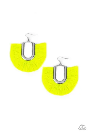 Paparazzi Earring ~ Tassel Tropicana - Yellow