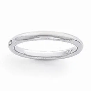 Platinum 3mm Half-Round Comfort Fit Lightweight Wedding Band Ring