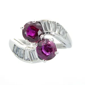 Platinum Purple Sapphire & Diamond Bypass Ring