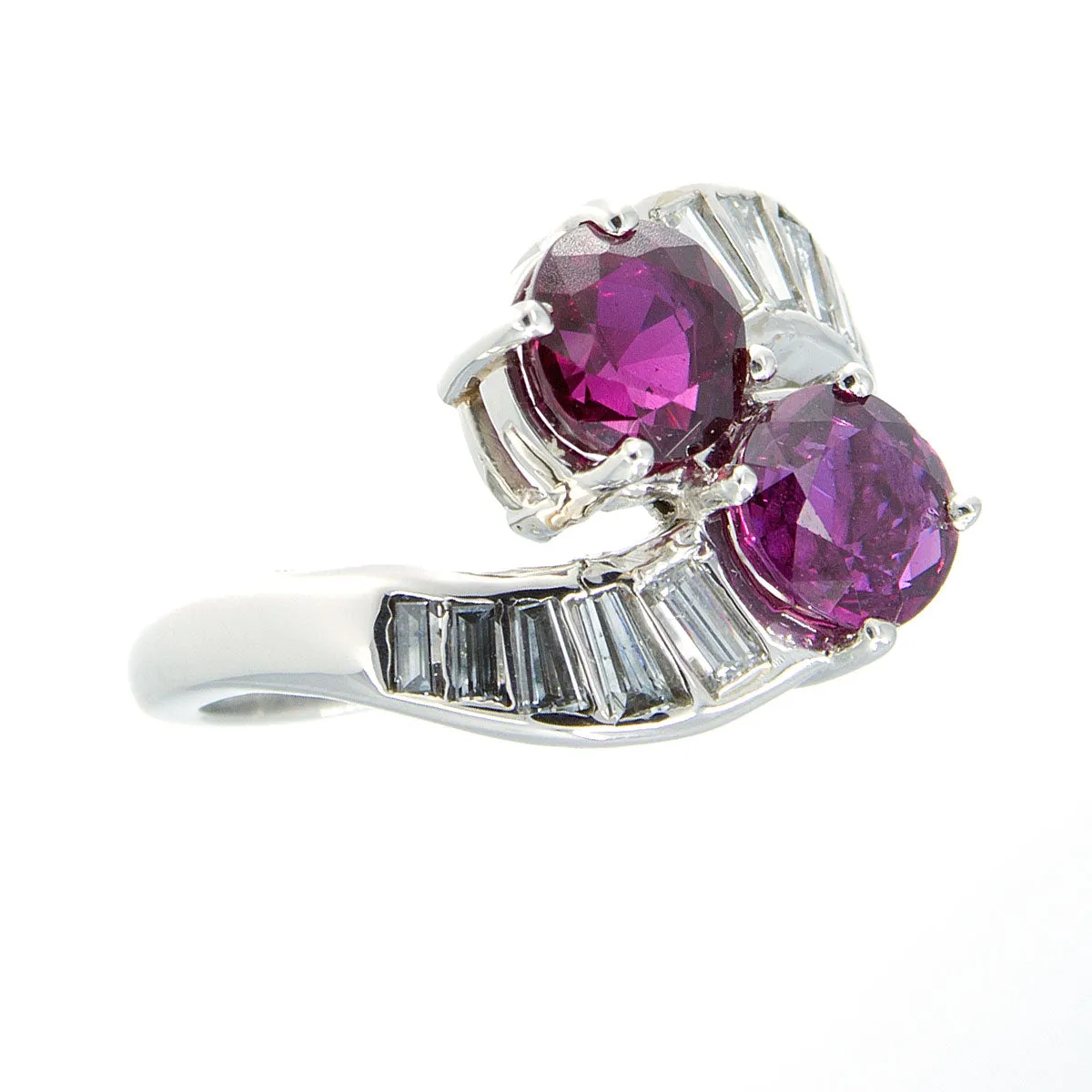 Platinum Purple Sapphire & Diamond Bypass Ring