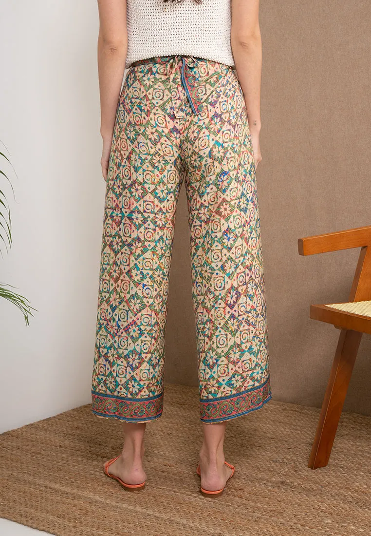 Poly Silk Pareo Pants