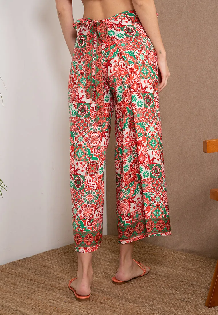 Poly Silk Pareo Pants