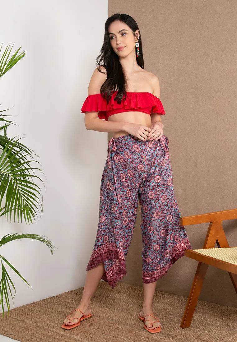 Poly Silk Pareo Pants